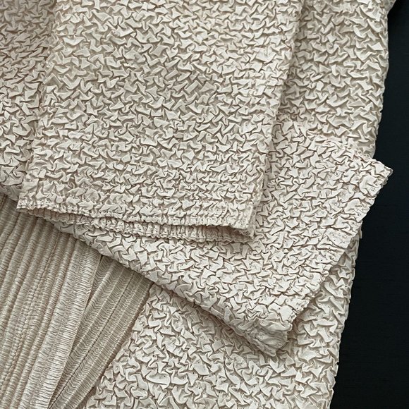 4/$25 Betas Choice‎ Cardigan Crinkle Accordion Pleated Texture Gold Open Front - Picture 7 of 12